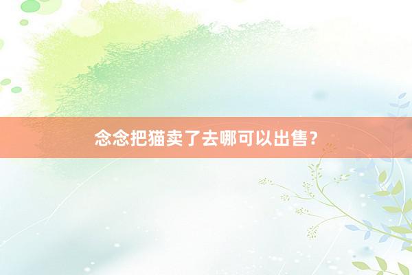 念念把猫卖了去哪可以出售？